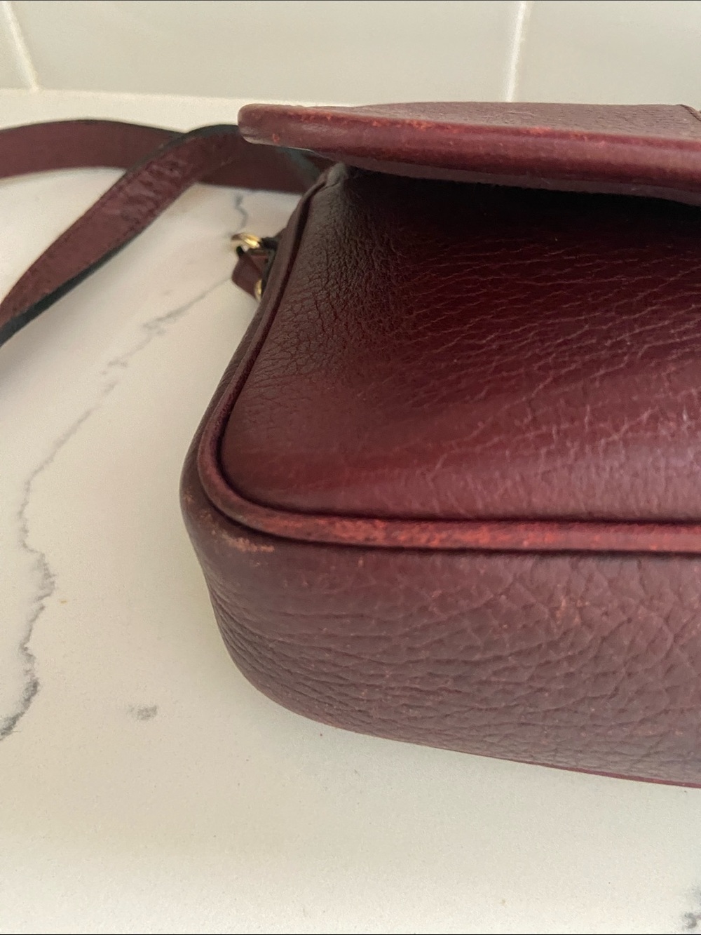 Vintage Etienne Aigner Burgundy Leather Crossbody Bag Horsebit Medallion Purse - Picture 16 of 16